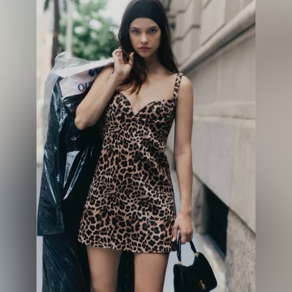 Anthropologie Dhruv Kapoor Leopard Sleeveless Neoprene Mini Dress